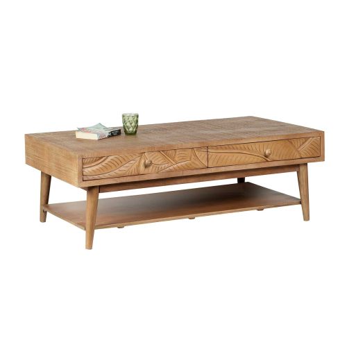 Table basse rectangle 2 tiroirs | Manguier Floria