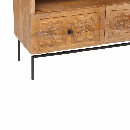 Petit meuble TV 2 tiroirs | Manguier Sculture