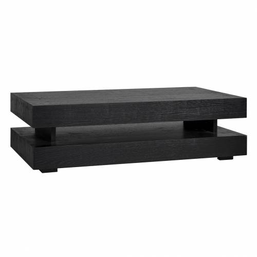 Table basse rectangulaire noir Blok H "Chêne Oakura" Tables basses rectangulaires - 80