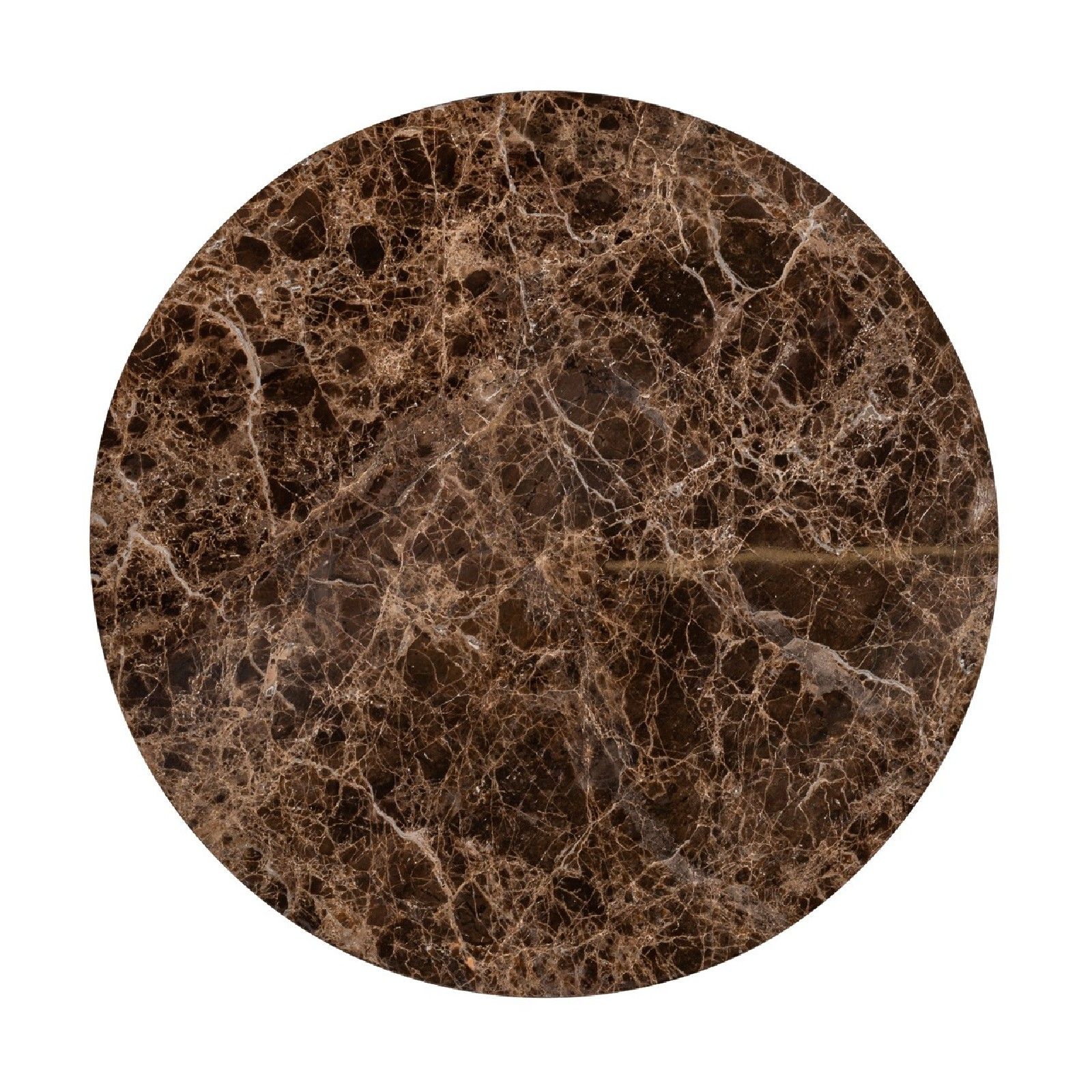 Table basse ronde - 2 plateaux rotatifs - Fer et marbre brun empereur 
