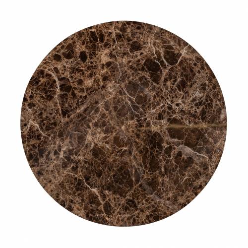 Table basse ronde - 2 plateaux rotatifs - Fer et marbre brun empereur "Dalton" Tables basses rectangulaires - 829