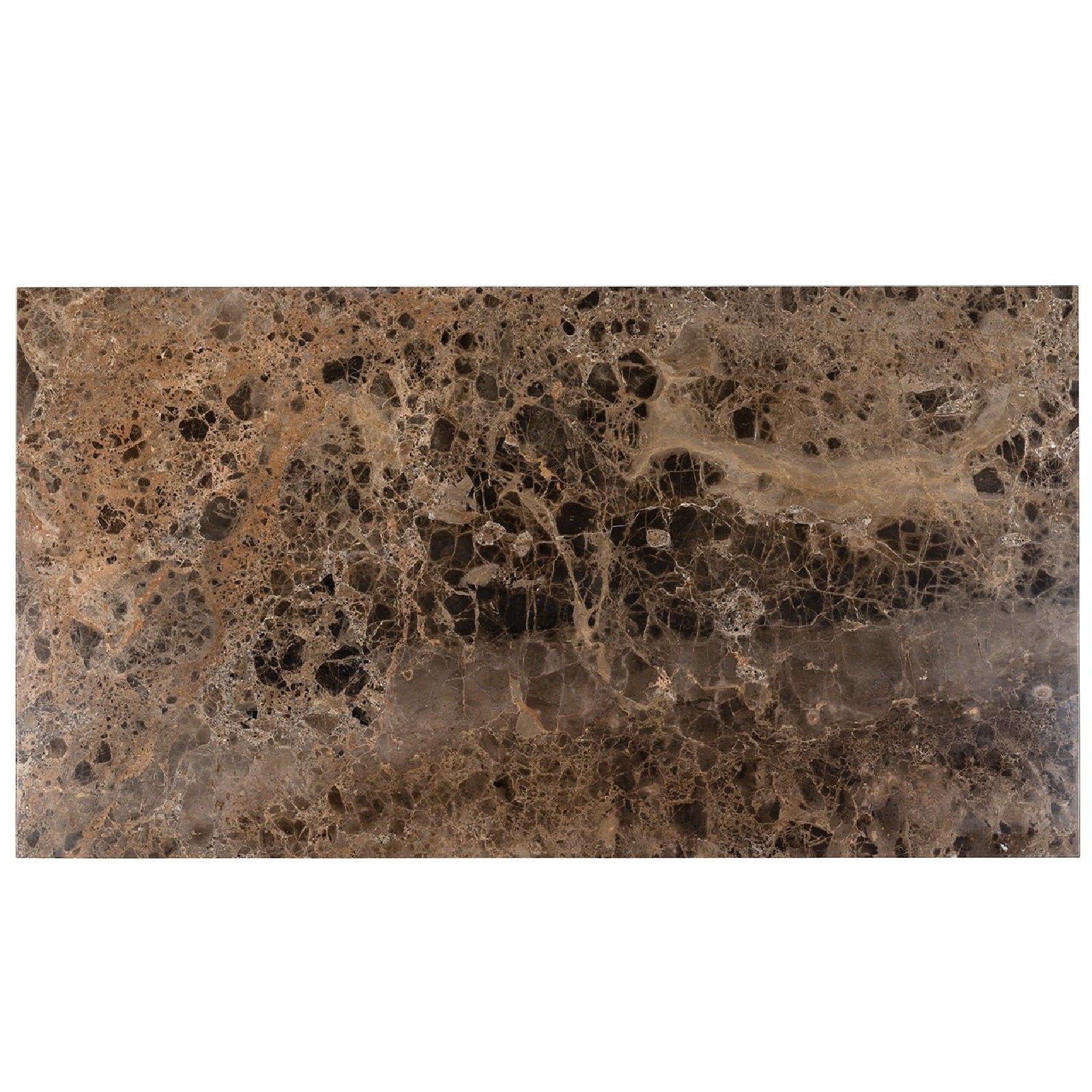 Table basse rectangulaire - Plateau marbre brun 