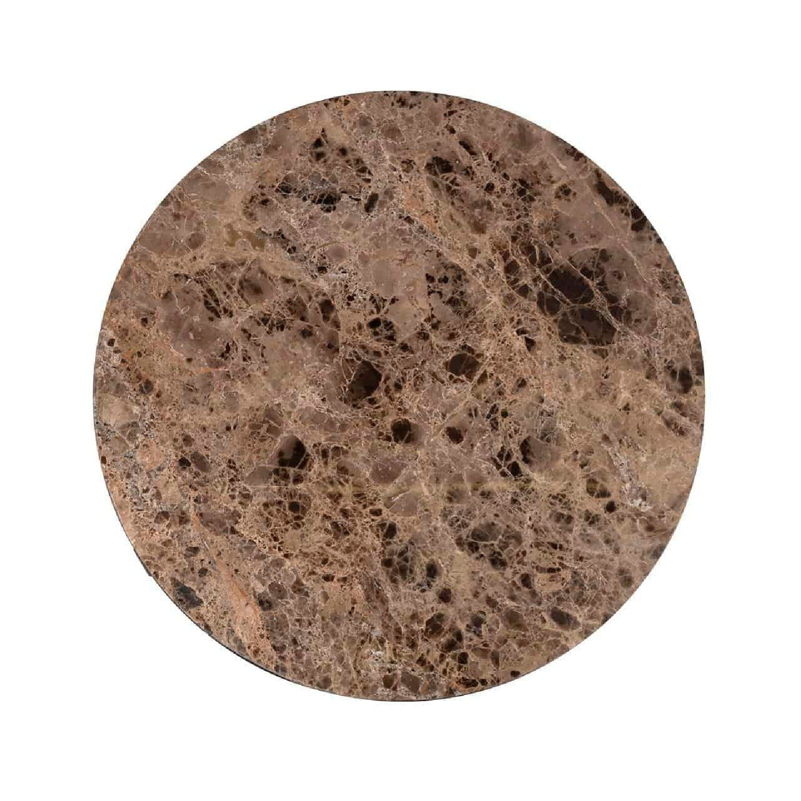 Table basse ronde 60Ø - Metal et marbre brun 