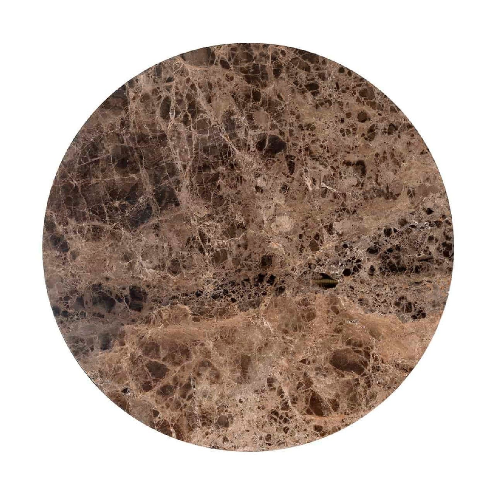 Table basse ronde 80Ø - Fer et marbre brun 
