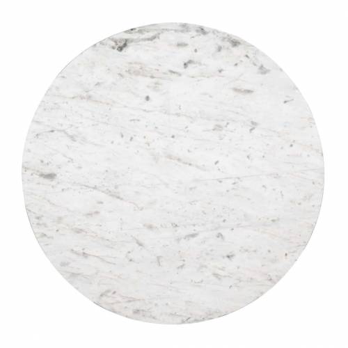 Set de 2 table basse ronde - Inox et marbre blanc "Levanto" Tables basses rondes - 325