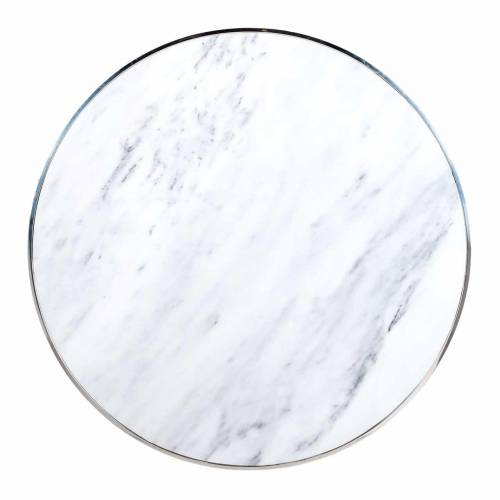 Table basse ronde 95Ø -  Inox et marbre blanc "Levanto" Tables basses rondes - 295