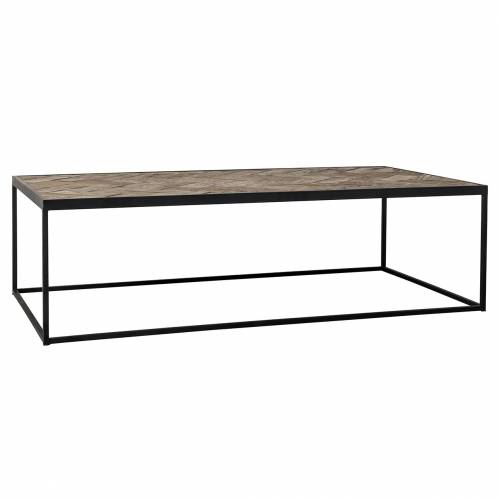 Table basse rectangulaire - Fer industriel noir "Chene Herringbone" Tables basses rectangulaires - 72