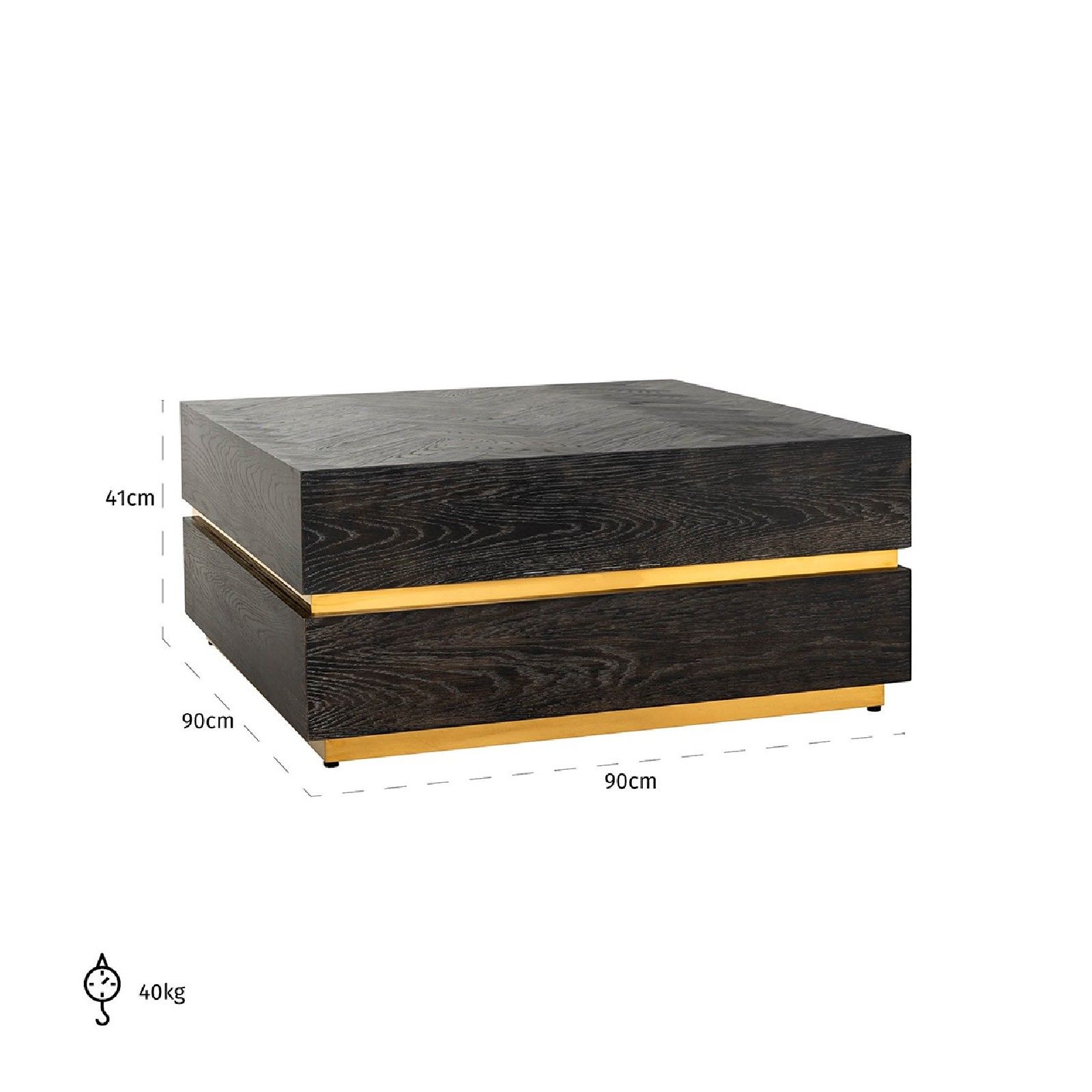 Table de salon Blackbone gold 90x90 (Block) Tables basses rectangulaires - 536