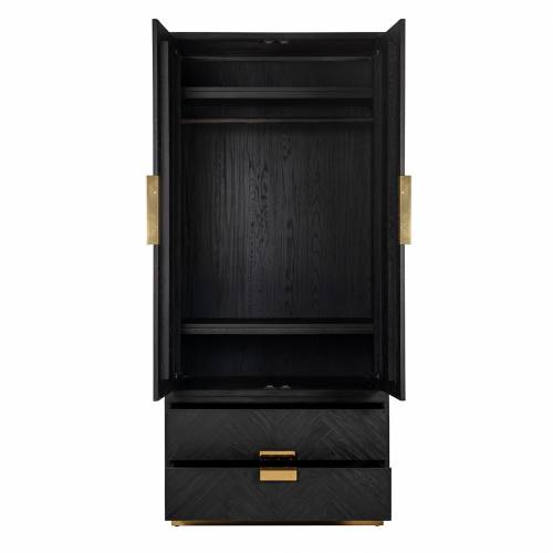 Armoire Blackbone gold avec 2-portes 2-tiroirs Pour être utilisé avec des étagères ou suspendus Meuble Déco Tendance - 722