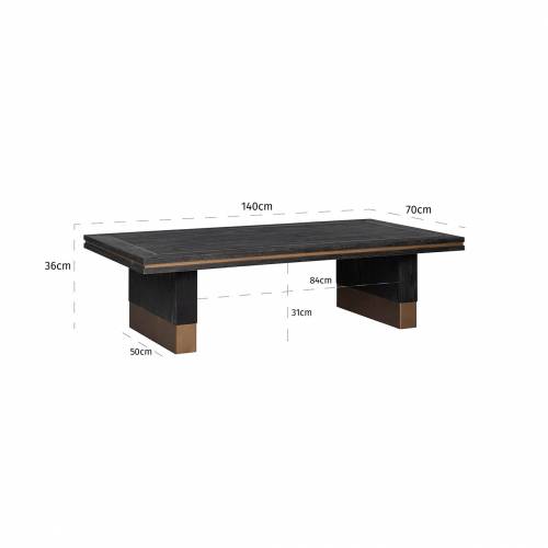 Table de salon Hunter 140x70 Tables basses rectangulaires - 746
