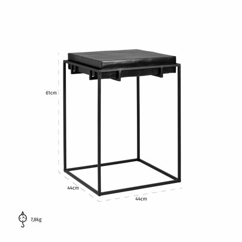 Table d'angle Bolder aluminium noir Meuble Déco Tendance - 833