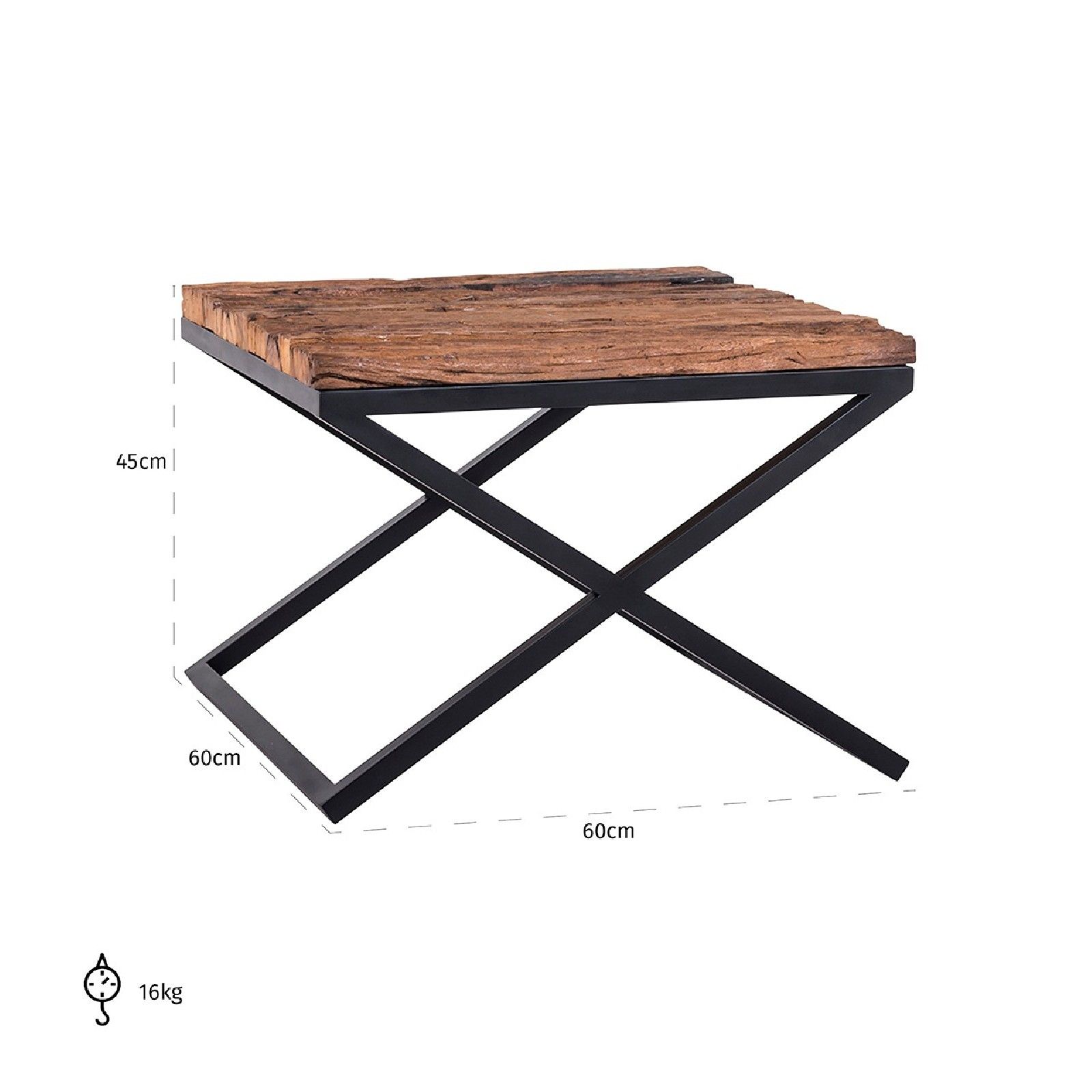 Table d'angle Industrial Kensington 60x60 Meuble Déco Tendance - 145