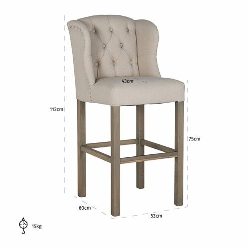 Tabouret Daisy, fire retardant Silver nails and ring Meuble Déco Tendance - 6