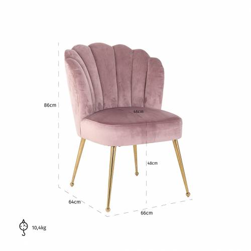 Chaise Pippa Pink velvet / gold Salle à manger - 205