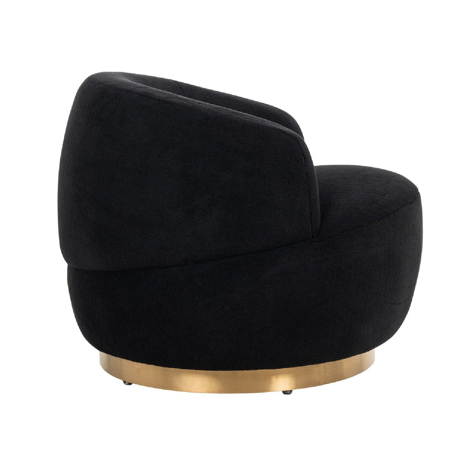 Chaise pivotante Teddy Black Faux sheep / Brushed gold Fauteuils - 398