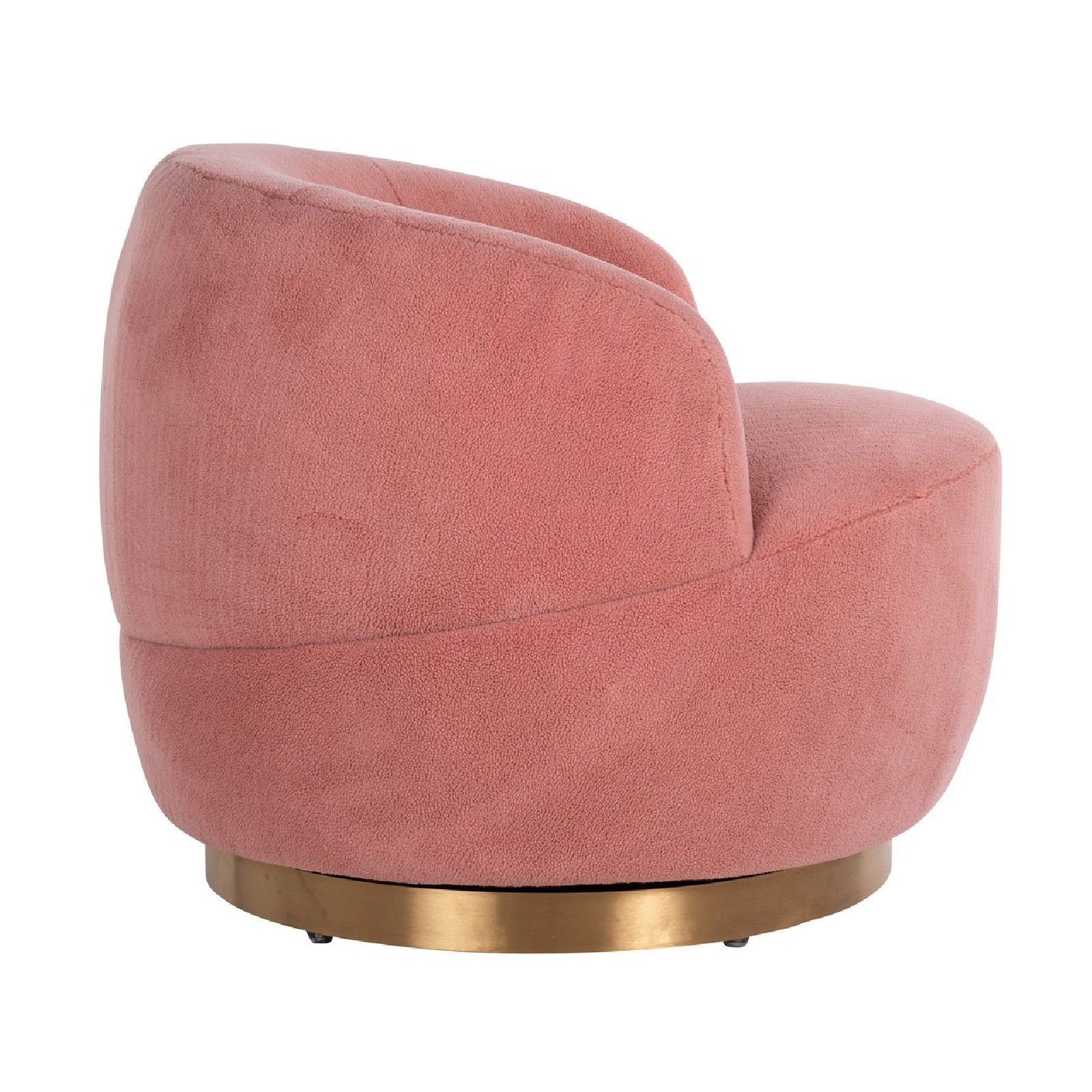 Chaise pivotante Teddy Pink Faux sheep / Brushed gold Fauteuils - 394