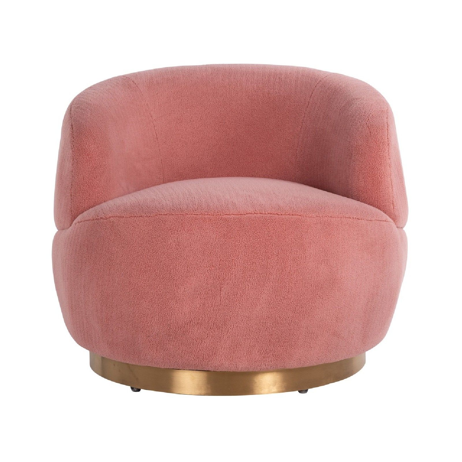 Chaise pivotante Teddy Pink Faux sheep / Brushed gold Fauteuils - 420