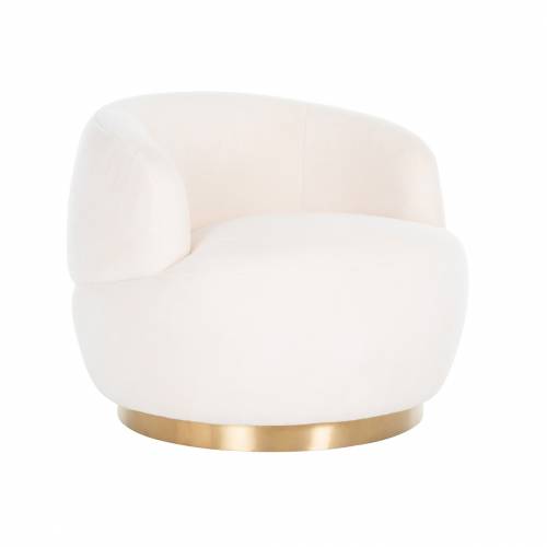 Chaise pivotante Teddy White Faux sheep / Brushed gold Meuble Déco Tendance - 74