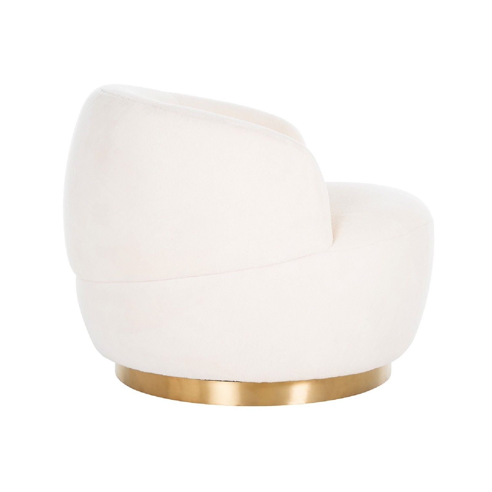 Chaise pivotante Teddy White Faux sheep / Brushed gold Meuble Déco Tendance - 113