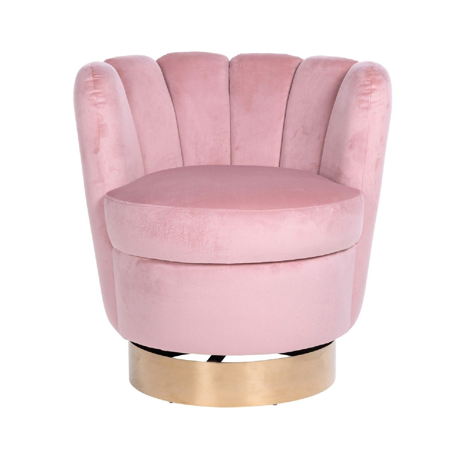 Chaise pivotante Calista Pink velvet / gold Meuble Déco Tendance - 318