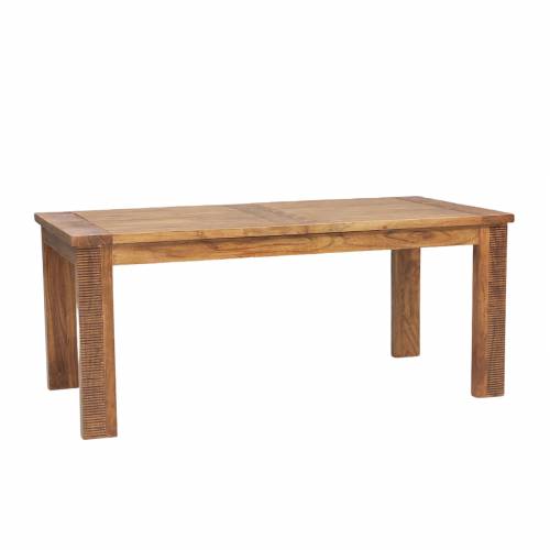 Table à manger rectangulaire rallonge bois massif strié