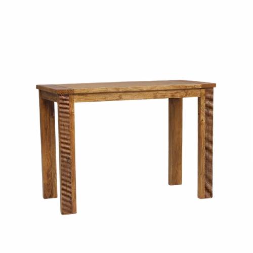 Table haute mange debout rectangulaire bois strié