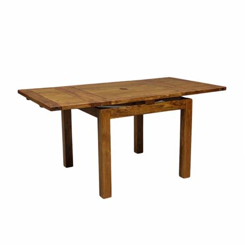 Petite table de repas carrée avec 2 rallonges en bois de qualité