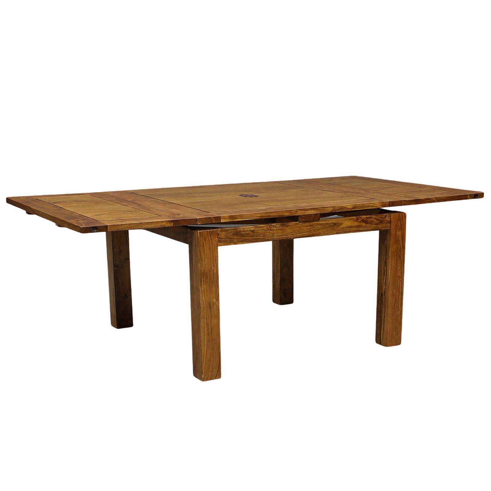Grande table de repas carrée avec 2 rallonges en bois de qualité