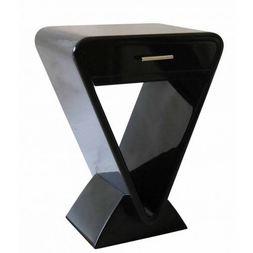 Table de chevet ICONE, laqué noir Mobilier Club Vintage - 20