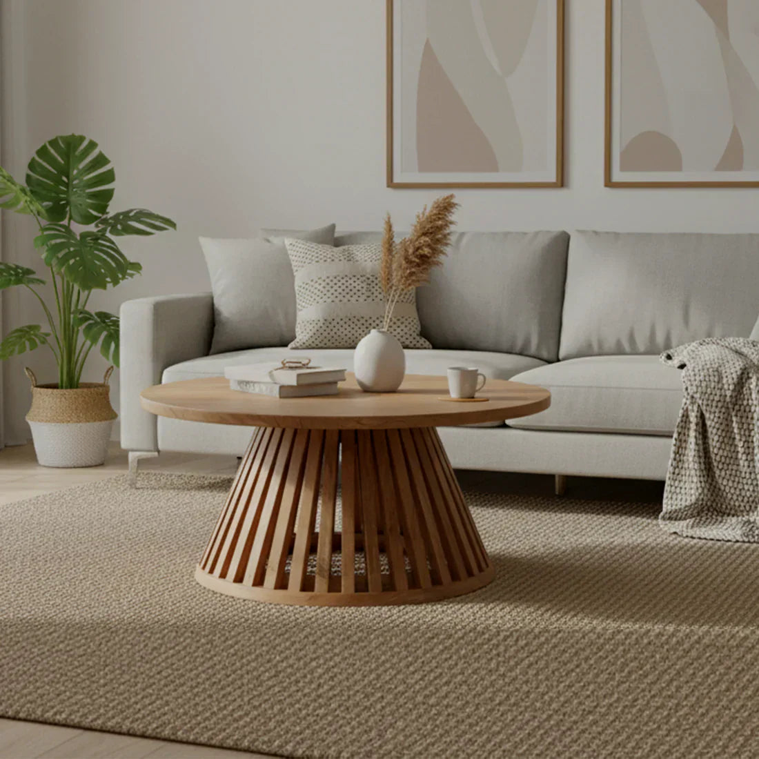 Table ronde en acacia massif Kfir : le choix d’une convivialité durable