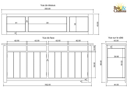 Buffet 4 Portes 4 Tiroirs | Acacia Moon