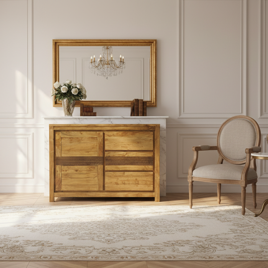 Bahut 1 porte 3 tiroirs | Acacia Tatoo