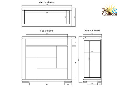 Comptoir bar bois sculpté bicolore | Acacia Maya