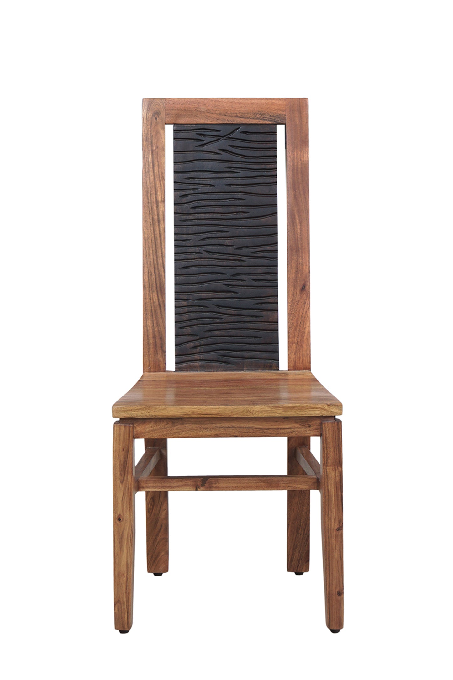 Chaise bois sculpté bicolore | Acacia Maya