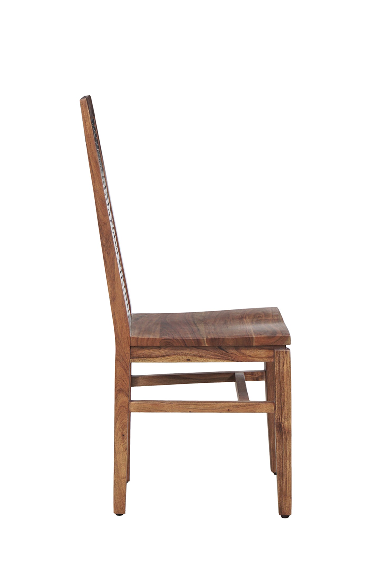 Chaise bois sculpté bicolore | Acacia Maya