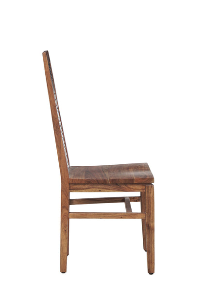 Chaise bois sculpté bicolore | Acacia Maya