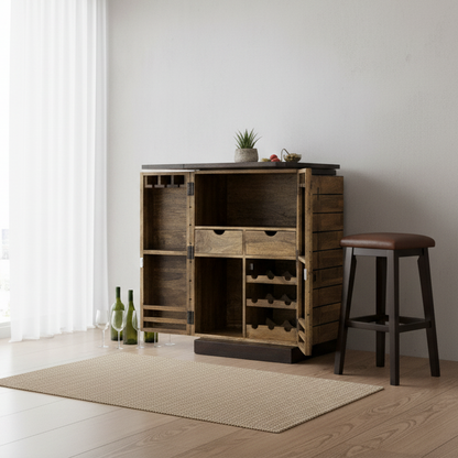 Mueble bar plegable de madera bicolor | Herods Mango