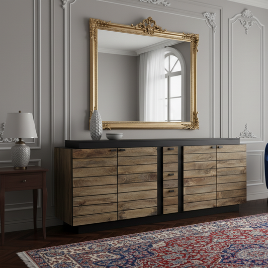 Buffet bois bicolore GM 4P 3T | Manguier Herods