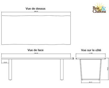 Table a manger en bois | Acacia Forest