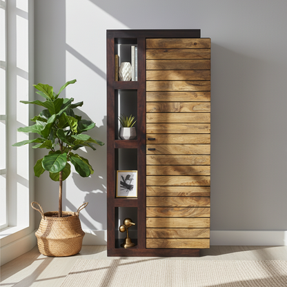 Colonne étagère bois bicolore - Charnière droite | Manguier Herods