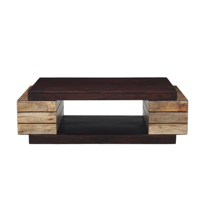 Mesa de centro rectangular de madera bicolor Herods | Madera de mango