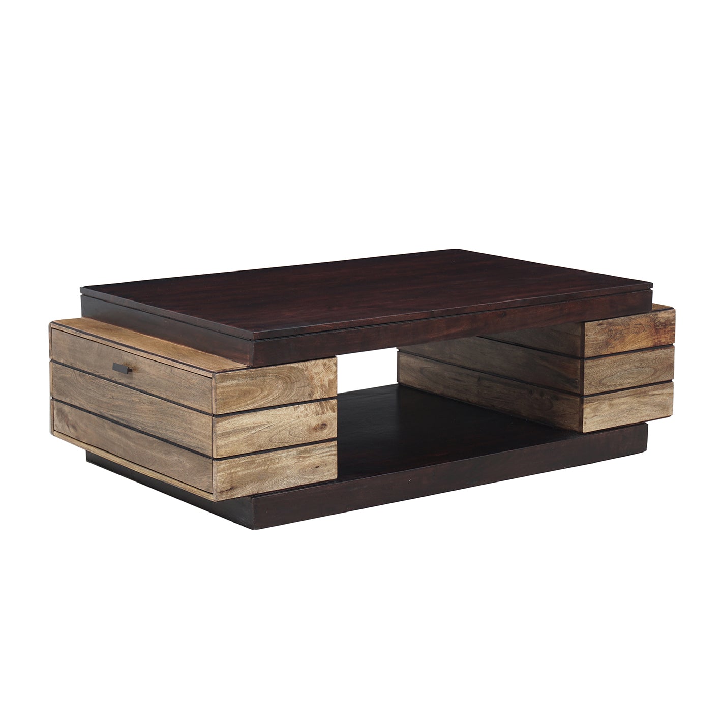 Mesa de centro rectangular de madera bicolor Herods | Madera de mango
