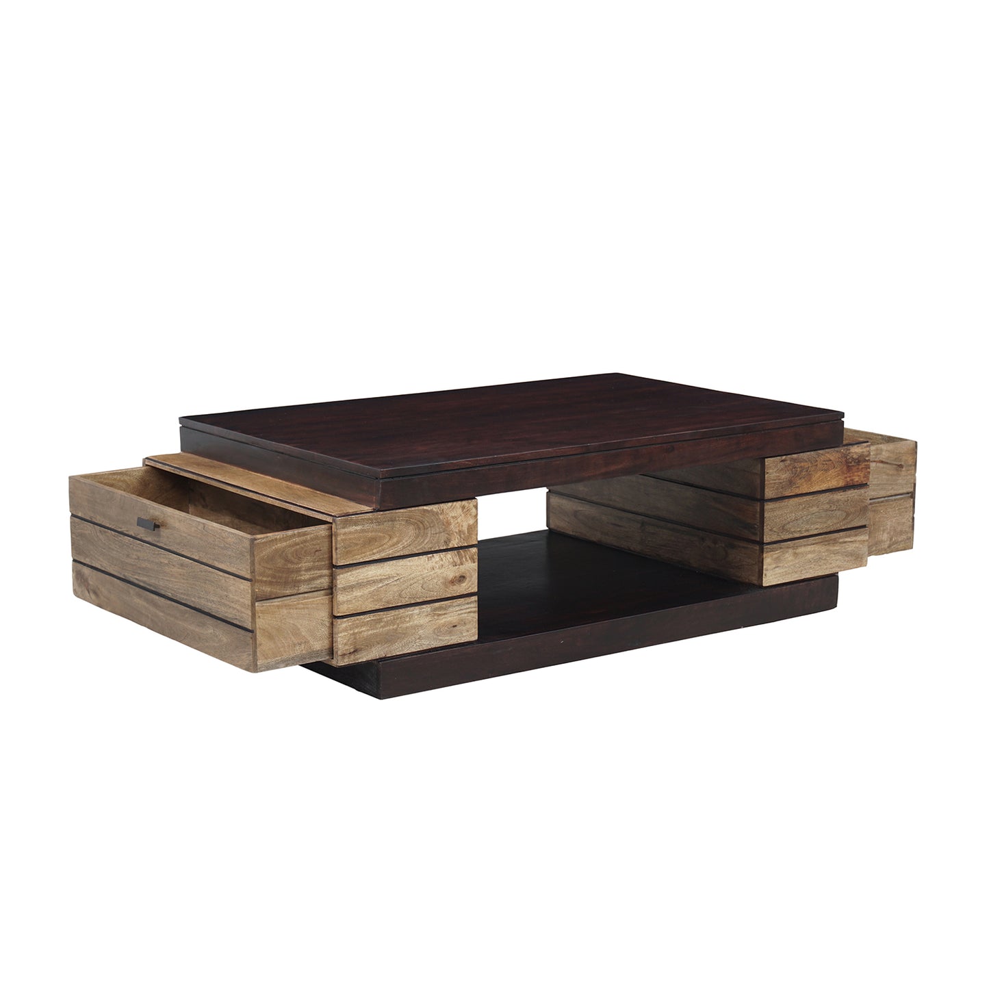 Mesa de centro rectangular de madera bicolor Herods | Madera de mango