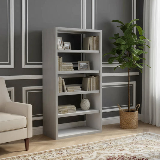 Étagère ouverte 5 niveaux en acacia massif et plaquage