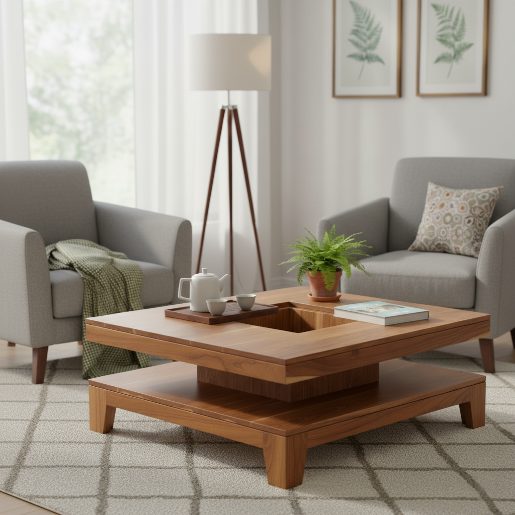 Table basse 85x85 cm | Acacia Kavish II