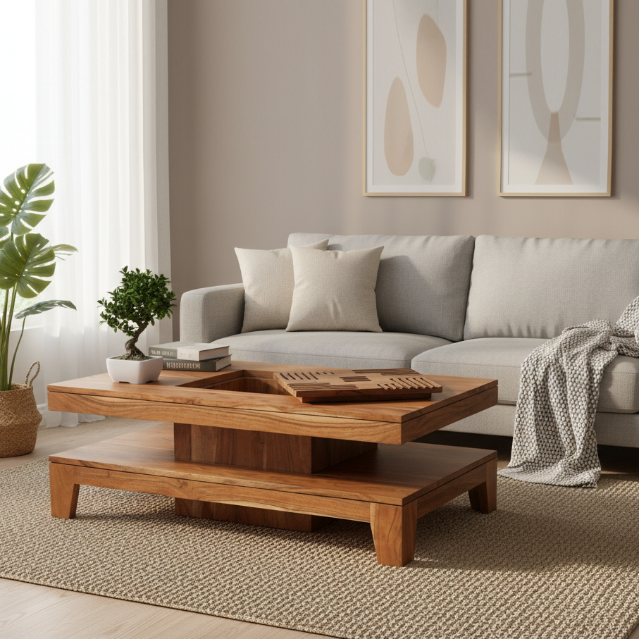 Mesa de centro rectangular 140 cm | Acacia Kavish II