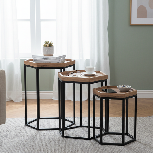 Set de 3 tables basses gigognes | Acacia Tyla