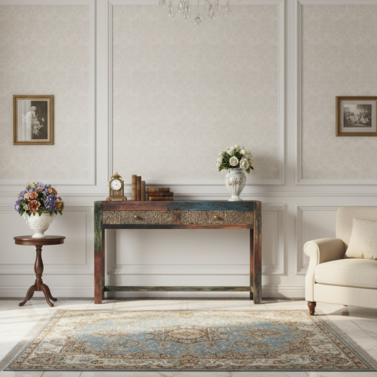 Console sculptée multicolore | Manguier Pushkar