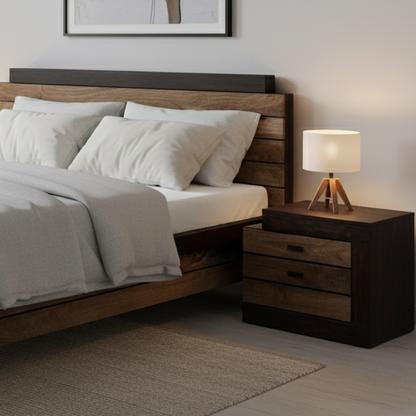 Chevet bois bicolore - débord gauche | Manguier Herods