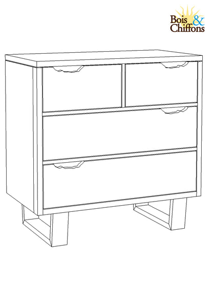 Commode 4 tiroirs en acacia massif | Acacia Forest